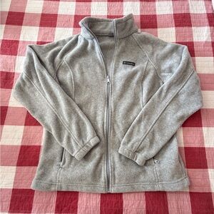 Columbia Light Gray Fleece Full Zip Jacket women’s size XL